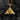 Pharaoh Pyramid Eye Pendant, gold vermeil finish, front view on charcoal background