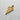 Gold-plated version of the pizza slice pendant, highlighting the shiny finish on the detailed toppings and crust.