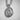 Saint Genevieve pendant, polished silver, front view
