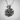 Blooming rose pendant, oxidized, product photo with chain