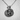 Kneeling Gemini Twins Pendant, oxidized silver, front view with chain