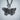 Heart Antenna Butterfly Pendant, oxidized silver, front view with chain