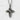 Interwoven Cross Pendant, oxidized silver, front view on stone