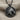 Horse Medallion Pendant, black rhodium plated, front view on fabric