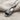 Slide Sandal Pendant, oxidized silver, alternate angled view showing footbed detail