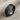 Celtic knotwork ring, black rhodium, product view on linen