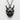 Guardian Oni Mask Pendant, black rhodium, front view on white