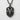 Samurai Kabuto Helmet Pendant, oxidized silver finish, front view