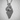 Winged Horse Pendant, polished silver, product photo with chain
