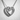 Infinity heart pendant, polished silver, angled product view