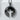 Jesus Silhouette Pendant, black rhodium, front view