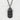 Japan Rising Sun Dog Tag Pendant, black rhodium, front view on white background