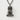 Okinawan shisa guardian pendant, black rhodium plated, front view