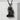 Okinawan Shisa Lion Pendant, black rhodium, front view on stone block