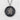 Hammered Courage Kanji Medallion Pendant, oxidized silver, front view on white
