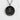 Kanji Beauty Pendant, black rhodium, front view on white textured surface