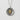 Close-up detail of the two-tone happiness kanji pendant showing solid gold brushstrokes and oxidized hammered silver