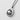 Ramen egg pendant, oxidized silver finish, angled view
