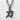 Close-up of chikara kanji strength pendant highlighting the polished edges and dark patina metalwork