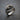 Sapphire Crater Ring, oxidized silver, perspective view showing band and textured face