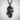 Lung Dragon Pearl Pendant, black rhodium plated, front view on textured background