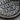 Veni Vidi Vici Pendant, oxidized silver, close-up of raised lettering and laurel wreath