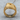 Abstract Merger Ring in gold vermeil finish, front view on wood