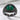 Green Dragon Eye Ring, black rhodium, angled product view on white surface