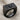 SOA Skull Ring, black rhodium, angled front view on fabric