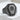 Rose Coffin Signet Ring, black rhodium, product photo on stone stand