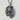 Artist Palette Pendant, oxidized silver, front view
