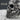 Victorian Biomechanical Skull Ring, oxidized silver, close-up of textured jaw and scrollwork