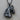 Bridled Horse Head Pendant, black rhodium, product photo on wood surface