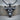 Charging Bull Pendant, black rhodium, front view on wood base