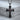 Latin Cross Garnet Pendant, black rhodium plated, front product photo