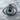 Evil Eye Bare Gaze Pendant, oxidized silver, front view