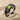 Peridot Olive Wedding Ring in black rhodium, product photo