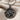 Olive branch medallion pendant, black rhodium, front view