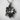 Sakura Layered Blossom Pendant, oxidized silver, front view on white