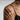 Rock Pattern Signet Ring in gold vermeil, worn on model hand