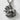 Chimera Serpent Tail Pendant, oxidized silver, angled product photo