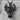 Hattian Bull Horn Pendant, black rhodium plated, front view