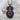Celtic Spiral Amethyst Pendant, black rhodium, front view