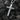 Angled view of silver cross pendant highlighting the bail and thick sterling silver construction