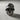 Close-up of the oxidized 925 sterling silver soldier skull ring, emphasizing the deep shadows in the eye sockets and teeth.