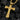 Gold vermeil Orthodox cross pendant with IC XC engraving and smooth contours on black charcoal