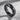 Double Band Stone Ring, black rhodium plated, angled view