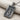 Juggling Joker Card Pendant, oxidized silver, angled close-up view