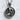 Mother Child Holding Hands Pendant, oxidized silver, angled close-up view