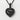 Pisces Heart Pendant in black rhodium plated finish